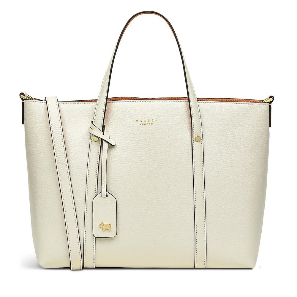 London Smithfields Way Medium Leather Open Top Satchel Bag <3